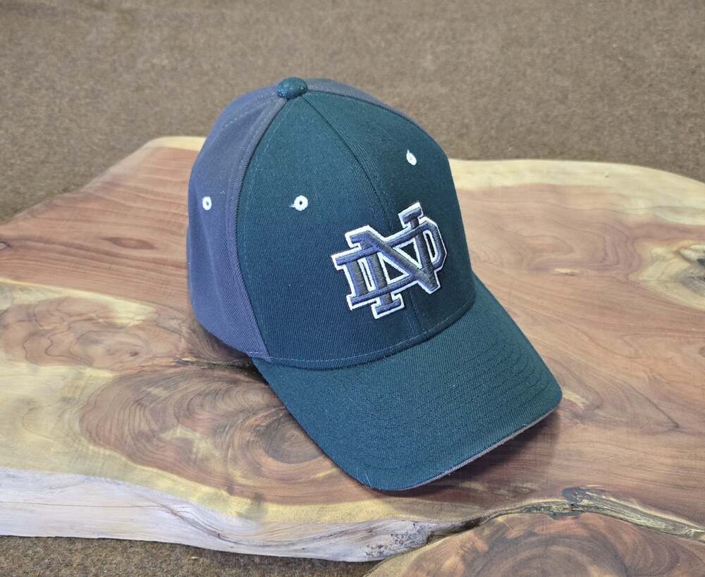 Notre Dame Fighting Irish ND Zephyr Dark Green Gray L / XL Fitted Vintage RARE!